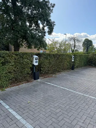 Laadpalen op paal twee plaatsen haag